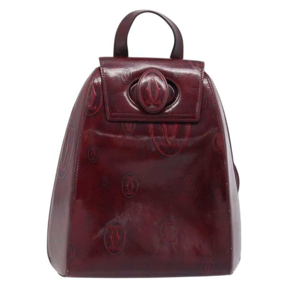 Cartier Happy Birthday Patent Leather Burgundy Patent_Leather Backpack Bag